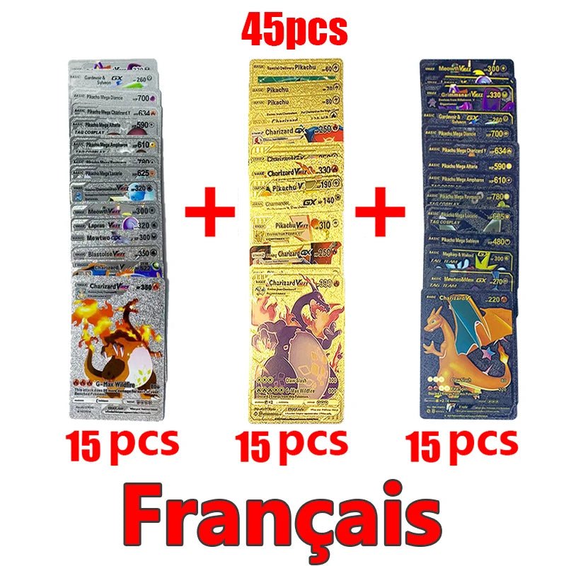 81 - 15Pcs Pokemon Cards Gold Silver Vmax GX Card Collection Battle Trainer Card - Maxwell shop