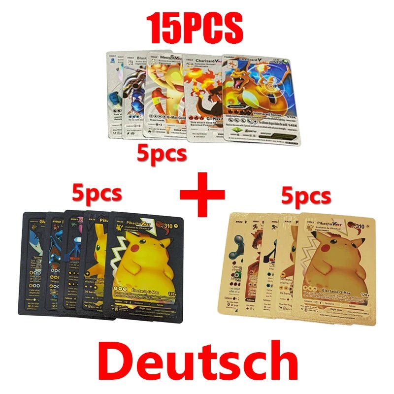 81 - 15Pcs Pokemon Cards Gold Silver Vmax GX Card Collection Battle Trainer Card - Maxwell shop