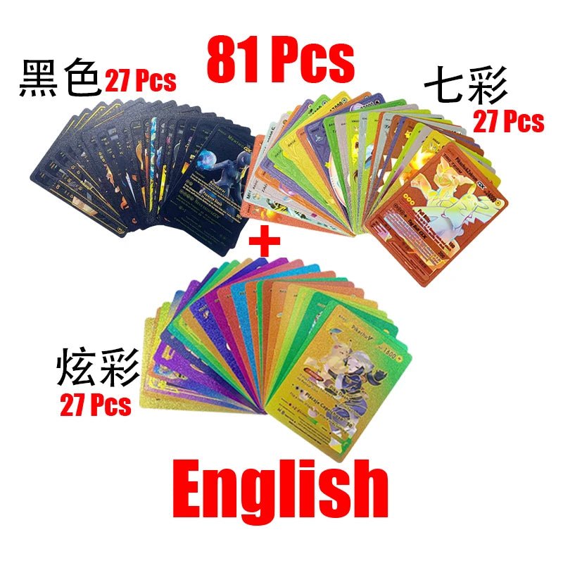 81 - 15Pcs Pokemon Cards Gold Silver Vmax GX Card Collection Battle Trainer Card - Maxwell shop