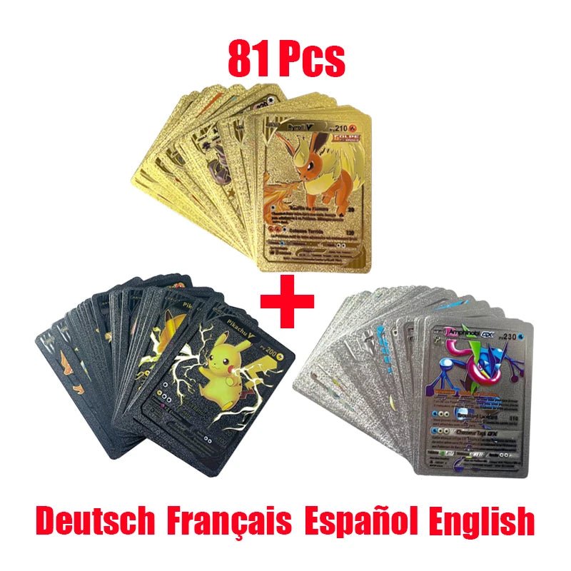 81 - 15Pcs Pokemon Cards Gold Silver Vmax GX Card Collection Battle Trainer Card - Maxwell shop