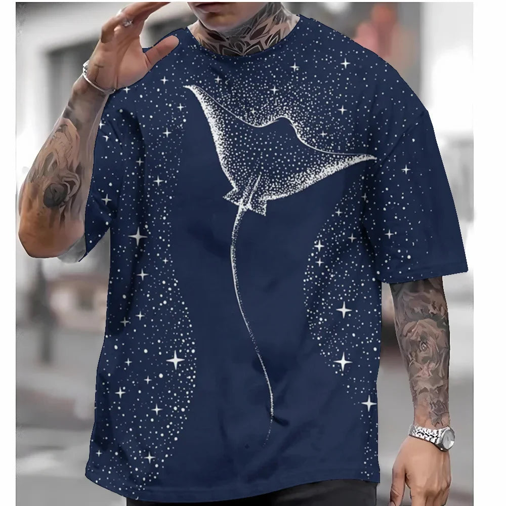 T Shirts For Mens Short Sleeve Tops Japanese Style Ukiyoe Graphic Clothing - Maxwell shop