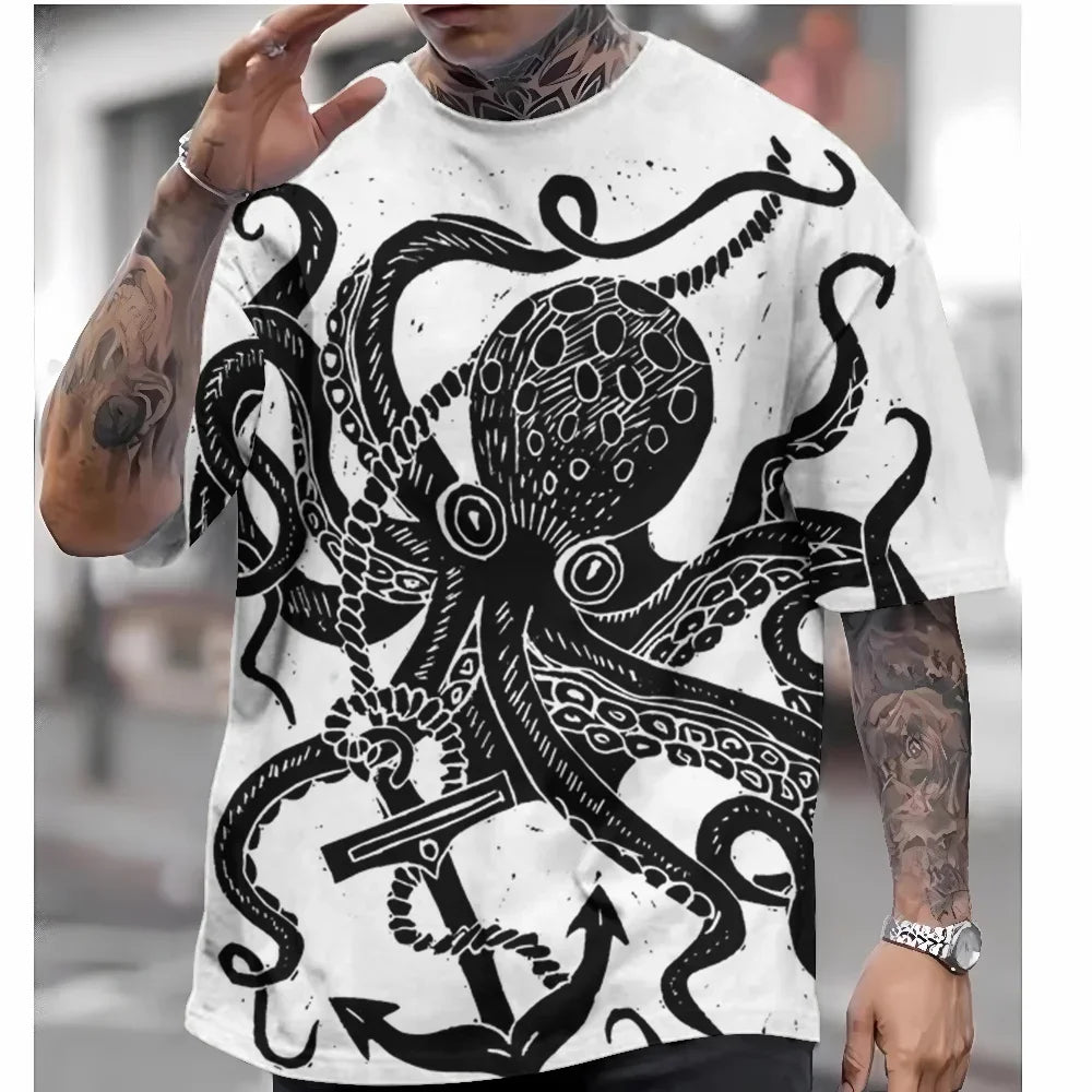 T Shirts For Mens Short Sleeve Tops Japanese Style Ukiyoe Graphic Clothing - Maxwell shop