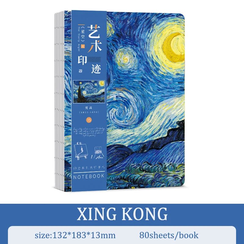 A5 Notebook Ukiyoe & Famous Painting Series Cover,80sheets/Book Writing Diary - Maxwell shop