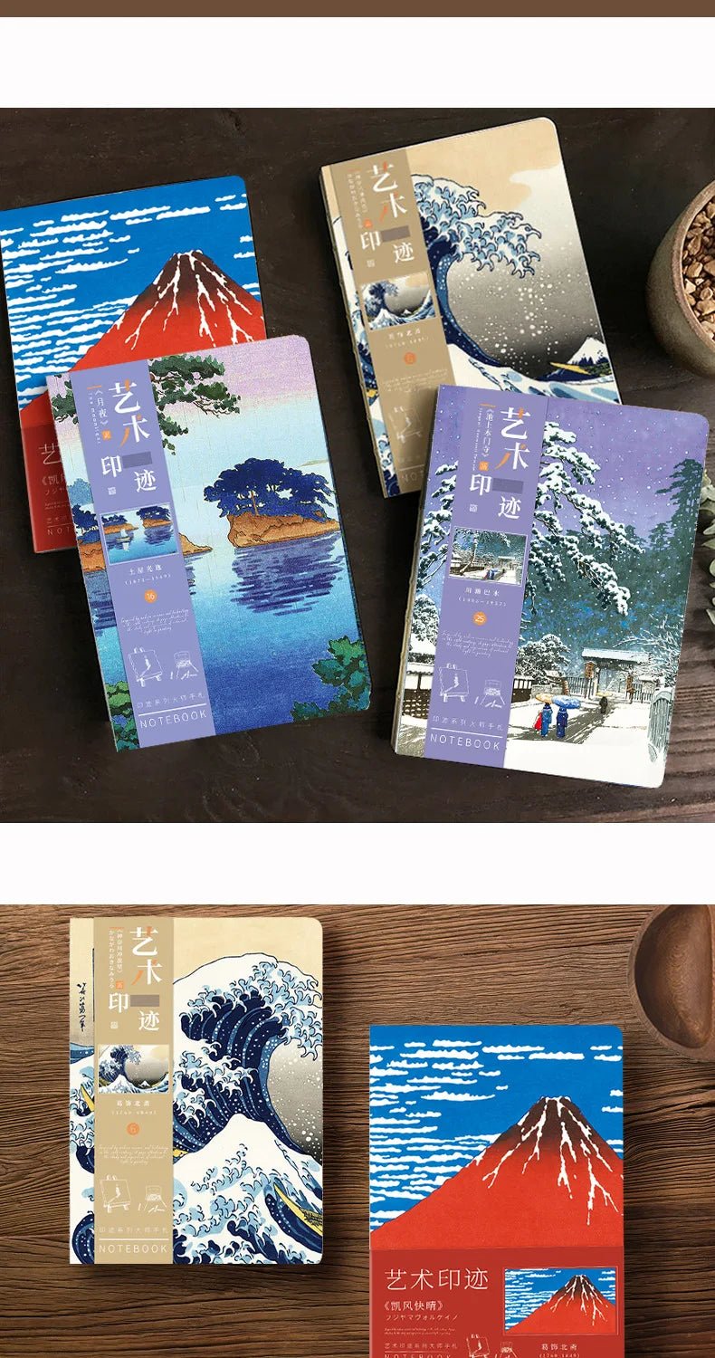A5 Notebook Ukiyoe & Famous Painting Series Cover,80sheets/Book Writing Diary - Maxwell shop