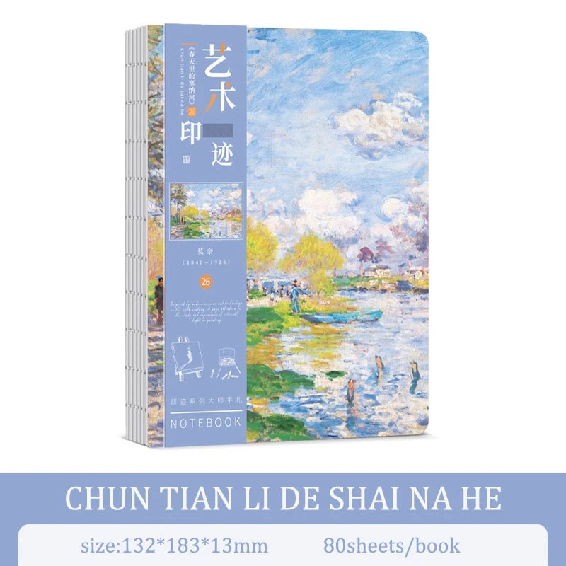 A5 Notebook Ukiyoe & Famous Painting Series Cover,80sheets/Book Writing Diary - Maxwell shop