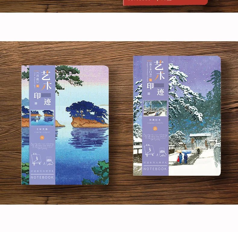 A5 Notebook Ukiyoe & Famous Painting Series Cover,80sheets/Book Writing Diary - Maxwell shop
