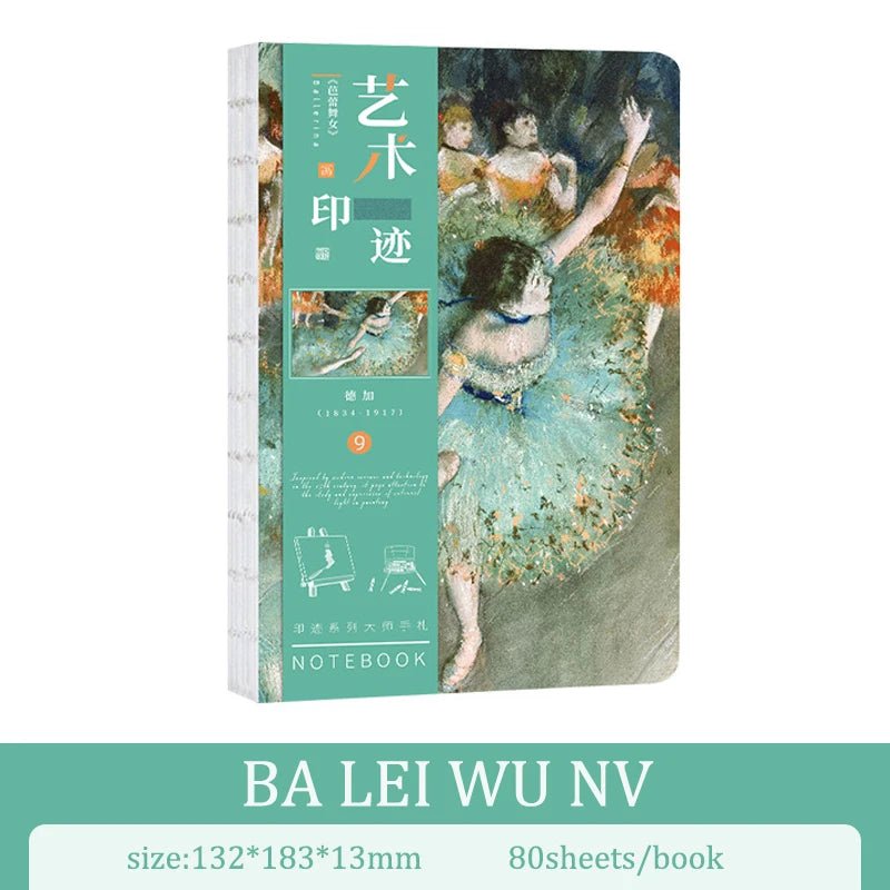 A5 Notebook Ukiyoe & Famous Painting Series Cover,80sheets/Book Writing Diary - Maxwell shop