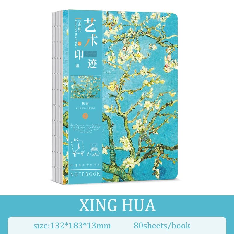 A5 Notebook Ukiyoe & Famous Painting Series Cover,80sheets/Book Writing Diary - Maxwell shop