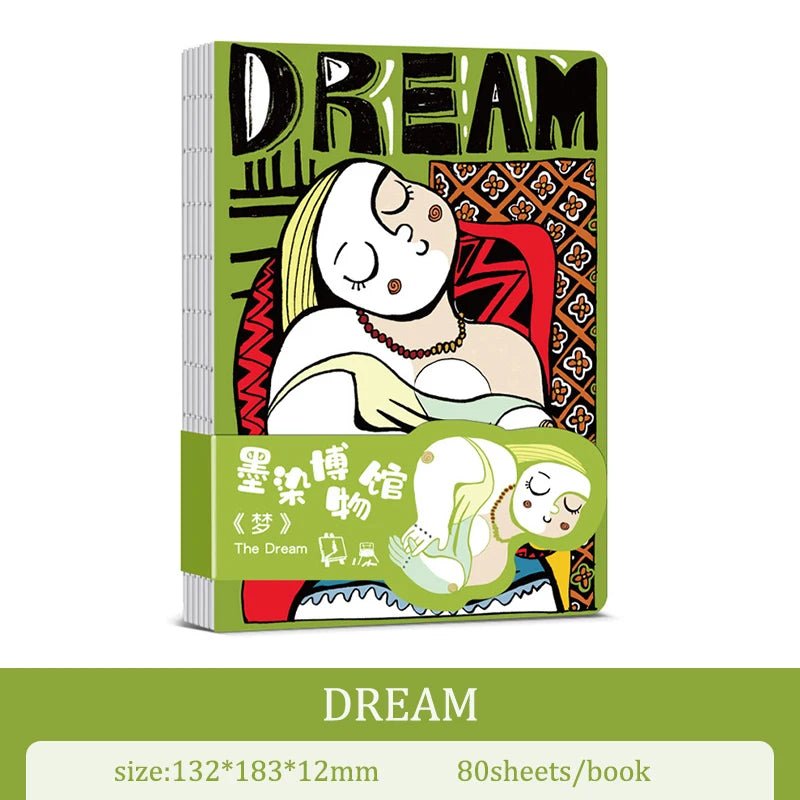 A5 Notebook Ukiyoe & Famous Painting Series Cover,80sheets/Book Writing Diary - Maxwell shop