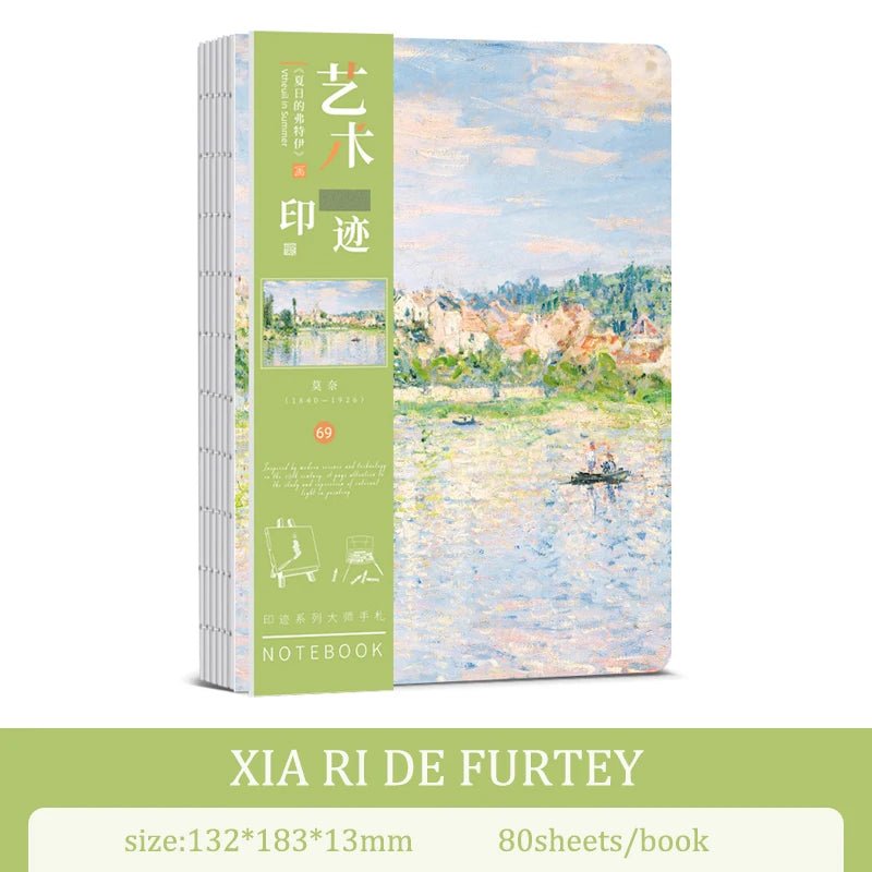 A5 Notebook Ukiyoe & Famous Painting Series Cover,80sheets/Book Writing Diary - Maxwell shop