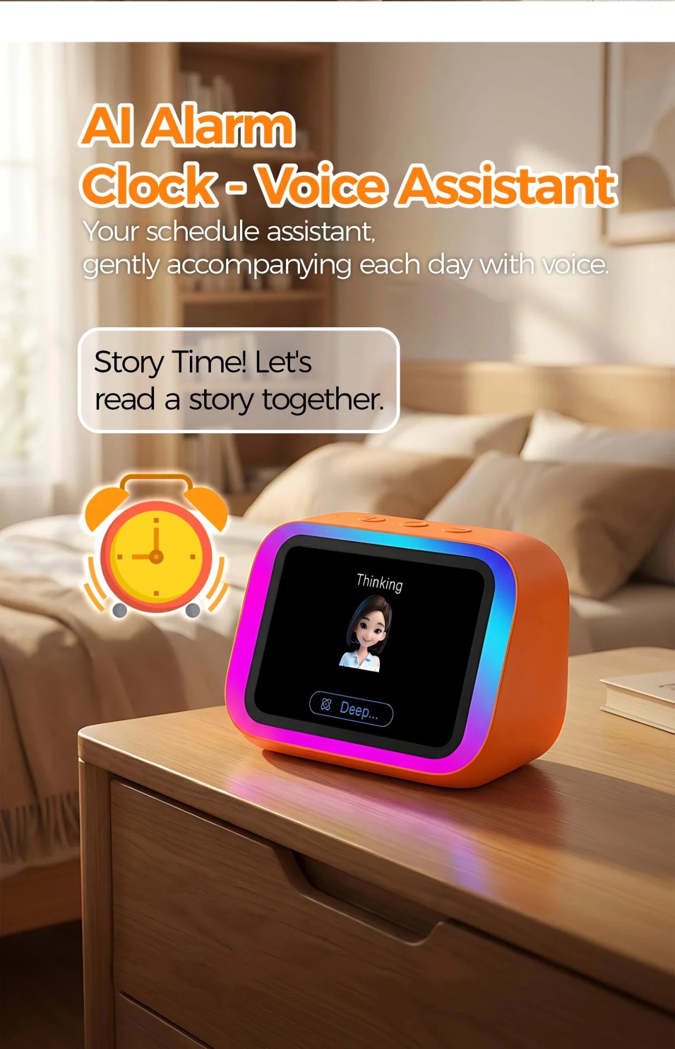 AI Bluetooth Speaker 5.4 AI voice assistant HD Touch Screen Display Electronic - Maxwell shop