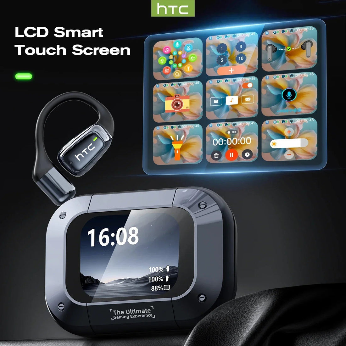 【AI Translator Earbuds】HTC NE25 Bluetooth Earphones LCD Touch Screen Sport Wireless - Maxwell shop