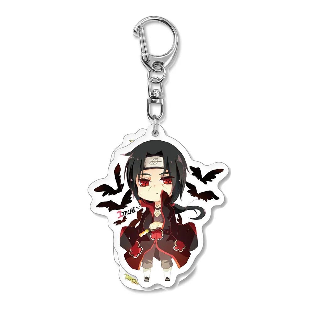 Anime Naruto Keychain Acrylic Uzumaki Kakashi Uchiha Sasuke Ltachi Figures Keyring - Maxwell shop