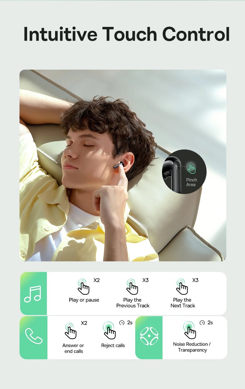 Baseus Bass EP10 NC -43dB Noise Cancelling ANC True Wireless Earbuds Bluetooth 6.0 - Maxwell shop