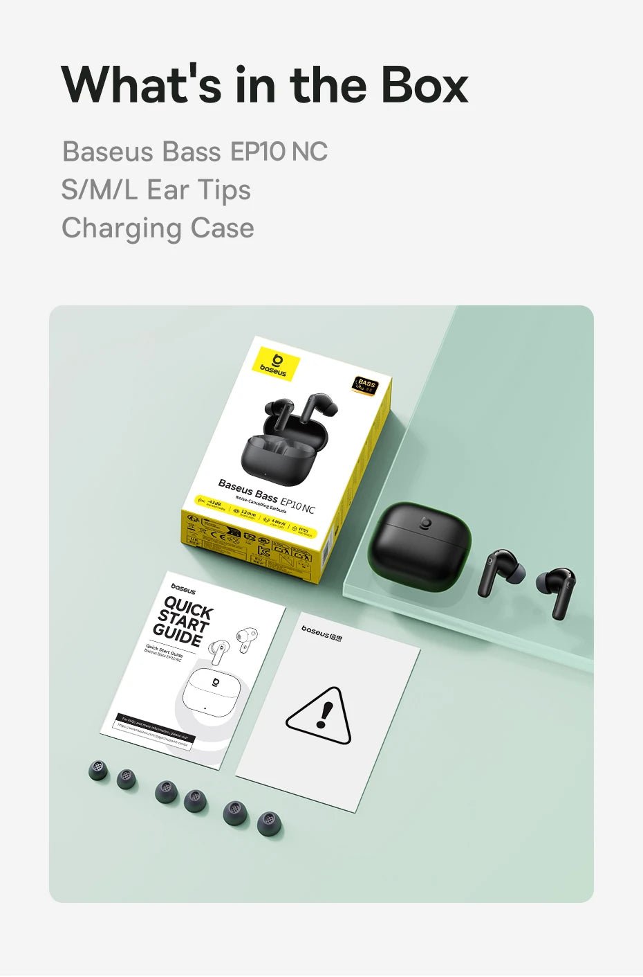 Baseus Bass EP10 NC -43dB Noise Cancelling ANC True Wireless Earbuds Bluetooth 6.0 - Maxwell shop