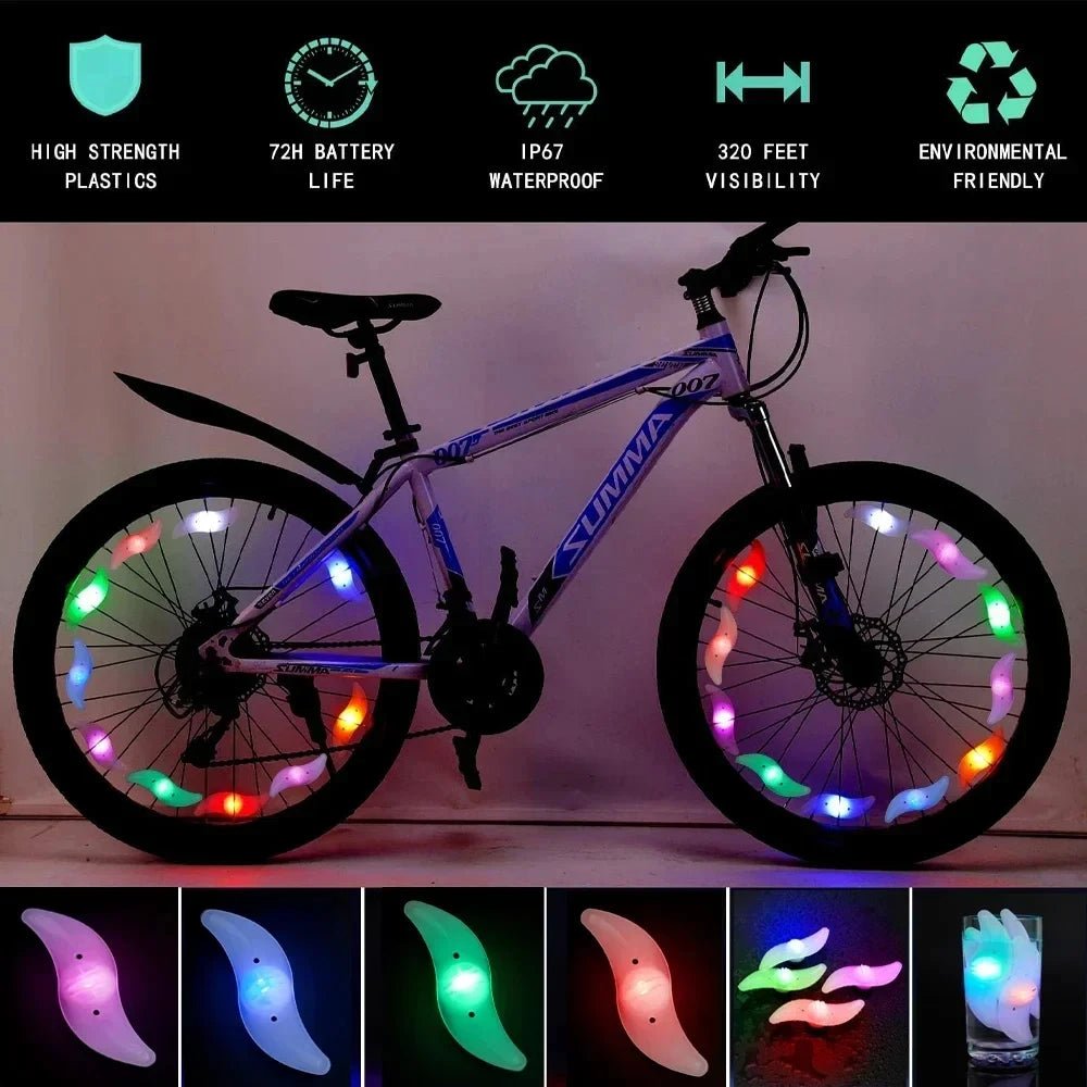 Bike Wheel Spoke Light Tire Lights 3 Modes LED Waterproof Bike Safety Warning - Maxwell shop