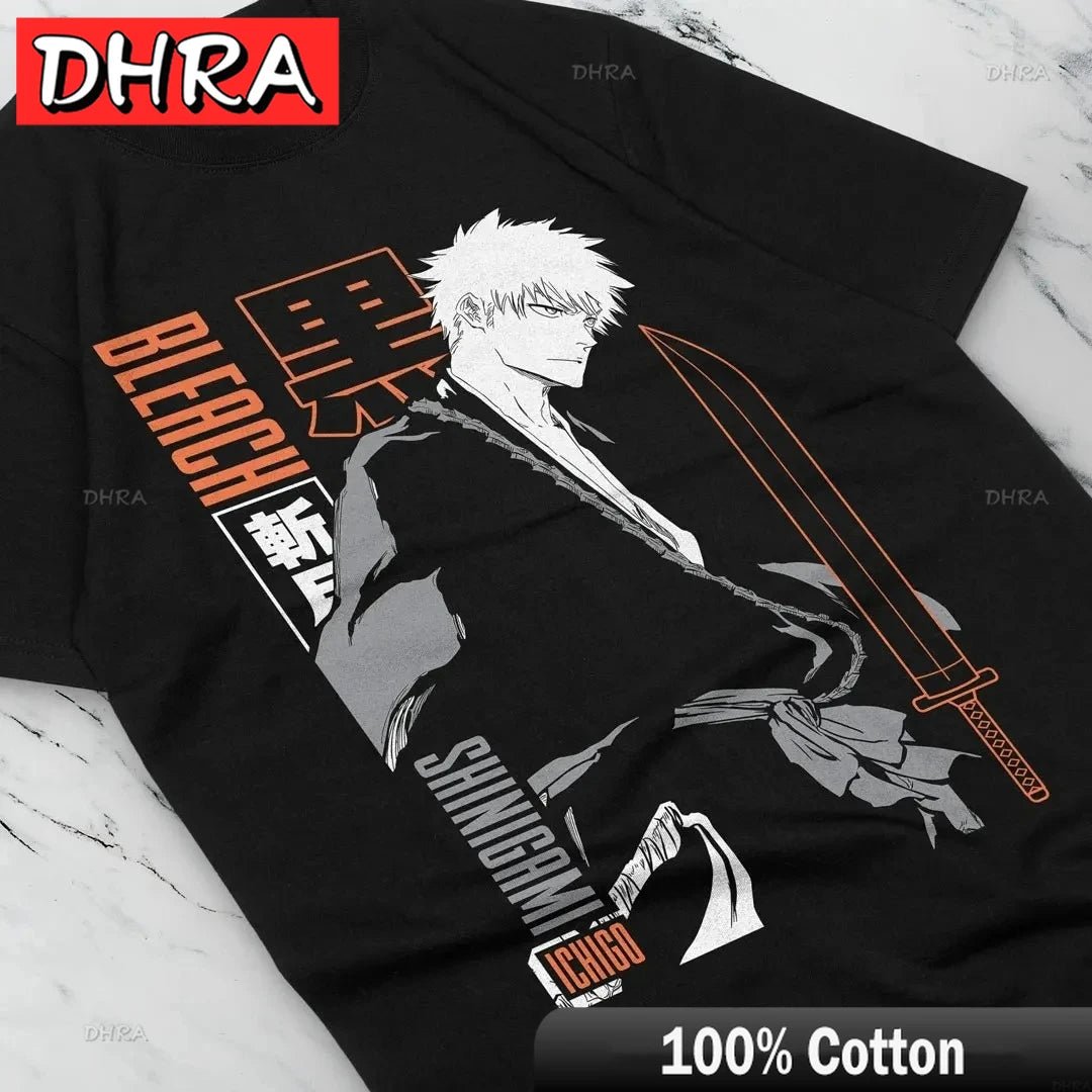 Bleach Anime Ichigo Kurosaki Graphic Print T Shirt - Maxwell shop