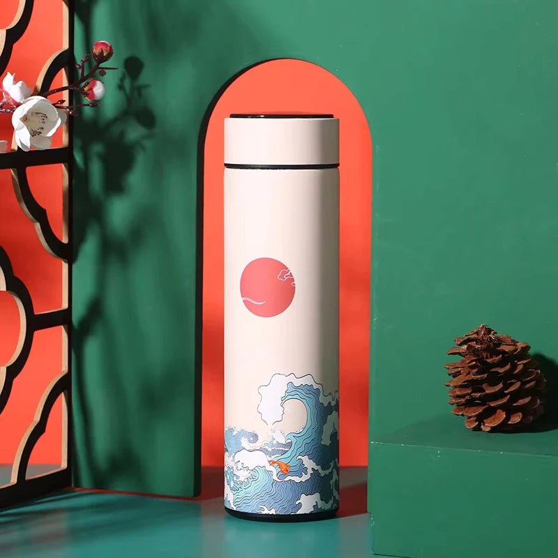 Chinese Style Vacuum Flask With Temperature Display Retro Smart Insulated Water Bottles - Maxwell shop