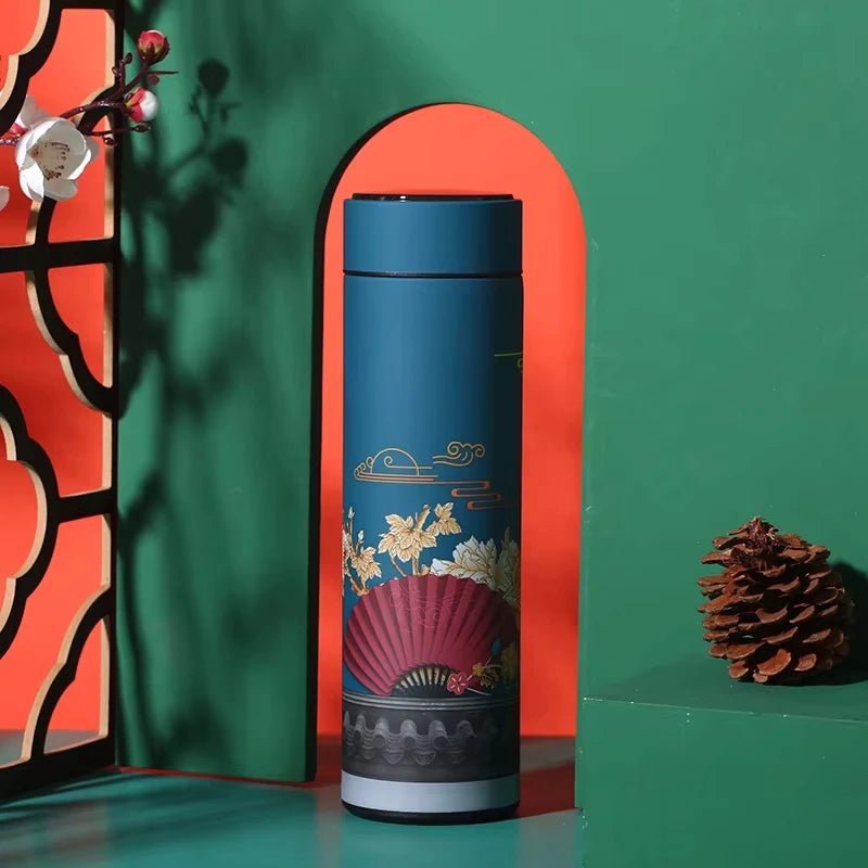 Chinese Style Vacuum Flask With Temperature Display Retro Smart Insulated Water Bottles - Maxwell shop