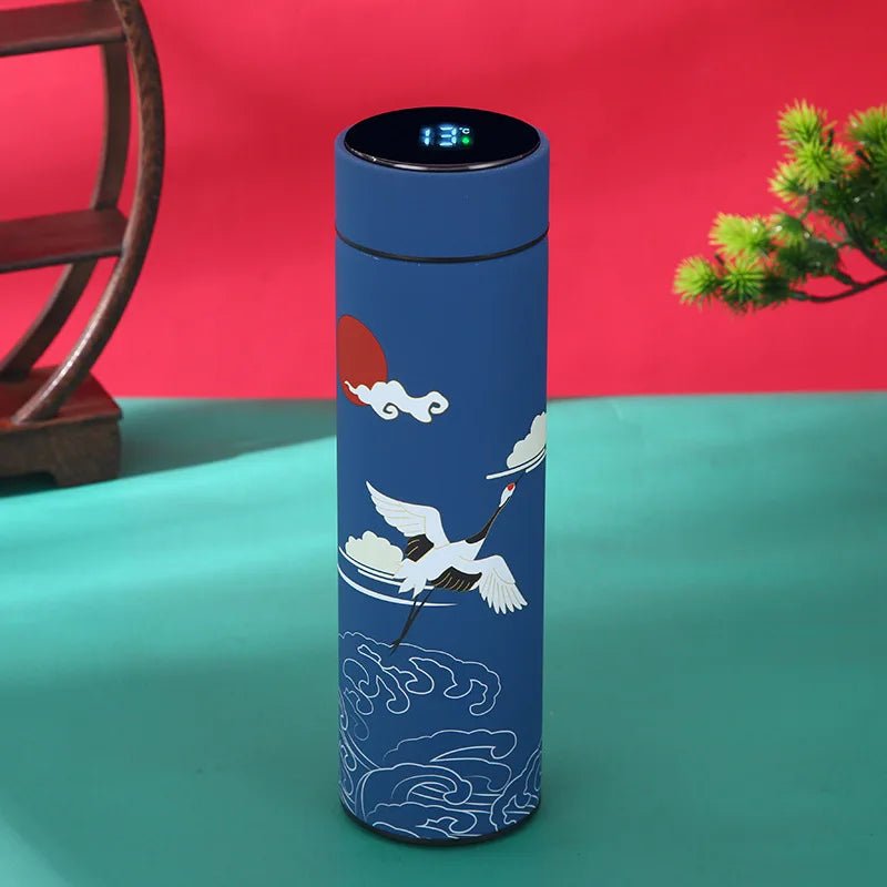 Chinese Style Vacuum Flask With Temperature Display Retro Smart Insulated Water Bottles - Maxwell shop