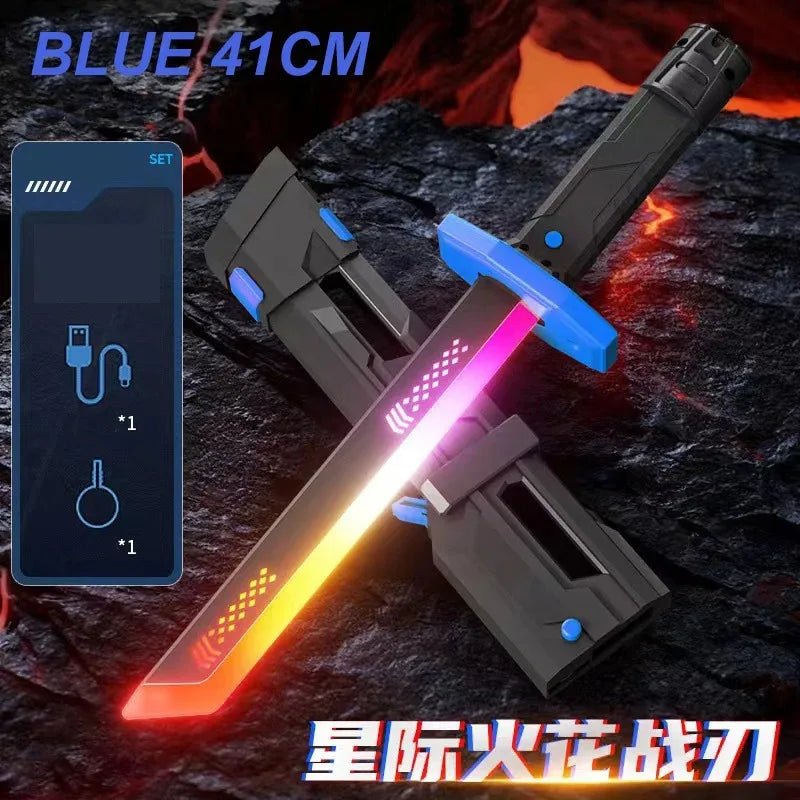 Colorful Streamer Glowing Sword Toys with Spark & Smoke Effect Light Sword Toy - Maxwell shop