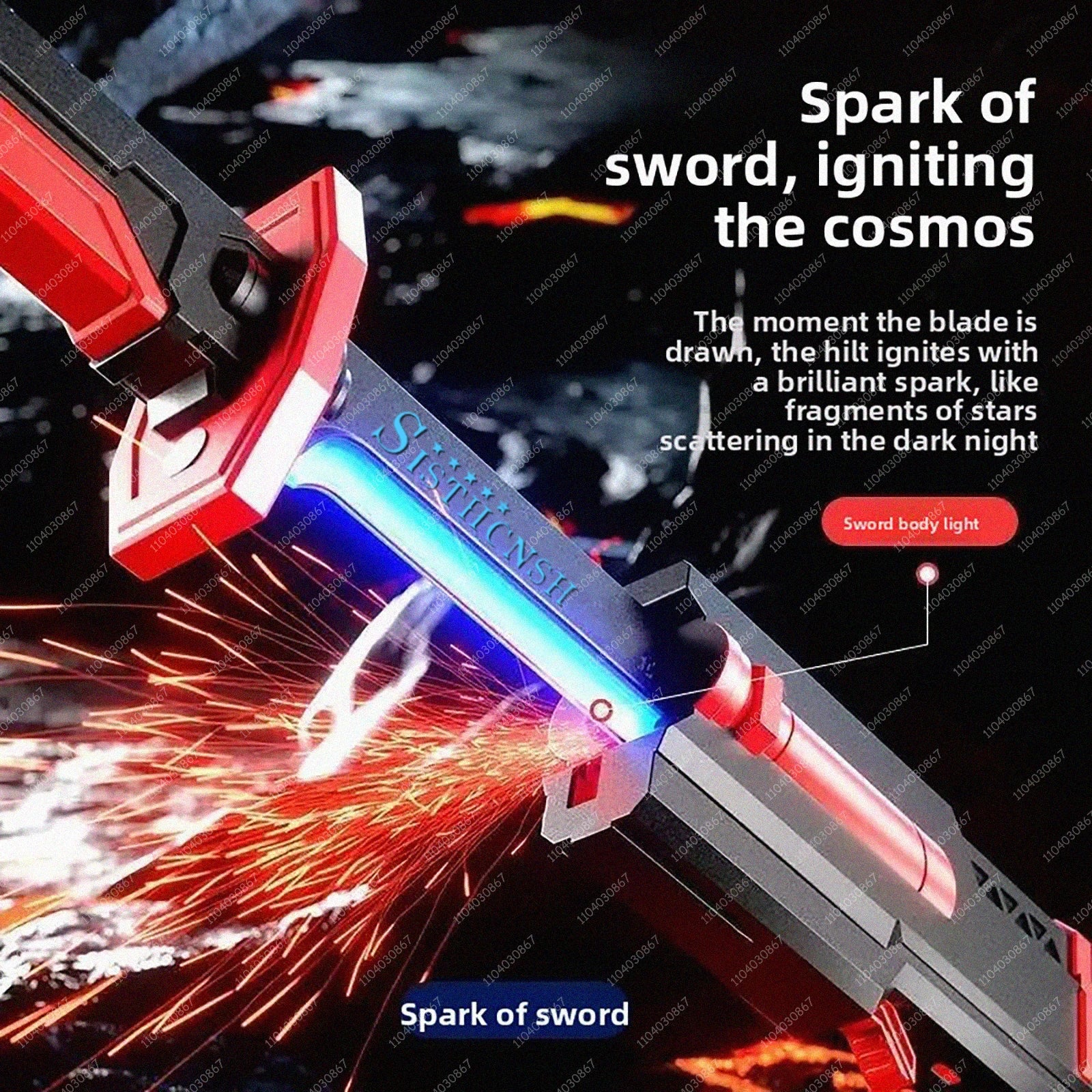 Colorful Streamer Glowing Sword Toys with Spark & Smoke Effect Light Sword Toy - Maxwell shop