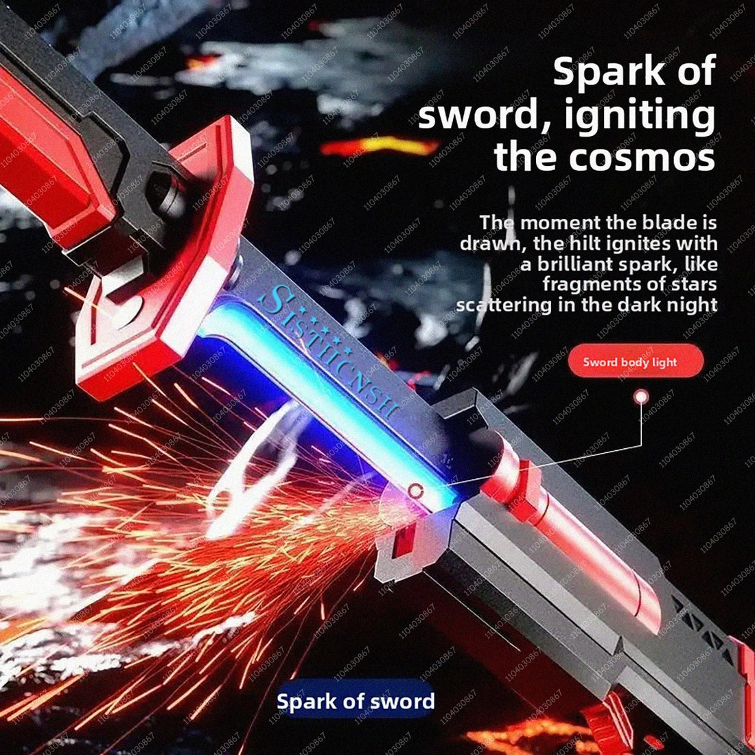 Colorful Streamer Glowing Sword Toys with Spark & Smoke Effect Light Sword Toy - Maxwell shop