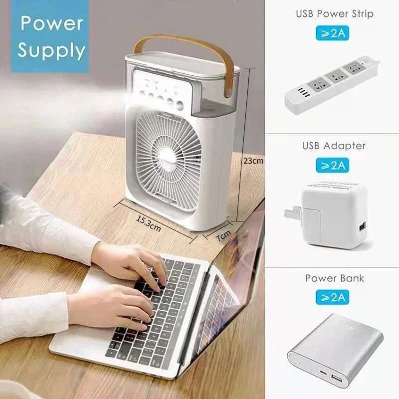 Fan AIr Conditioner Household Mini Air Cooler LED Night Light Portable - Maxwell shop
