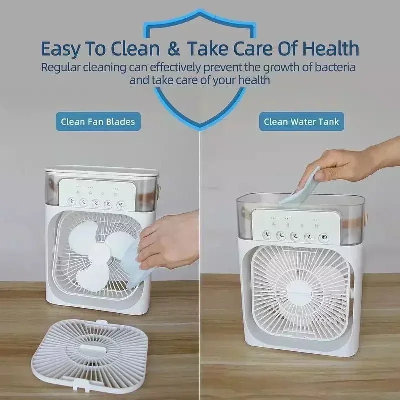 Fan AIr Conditioner Household Mini Air Cooler LED Night Light Portable - Maxwell shop