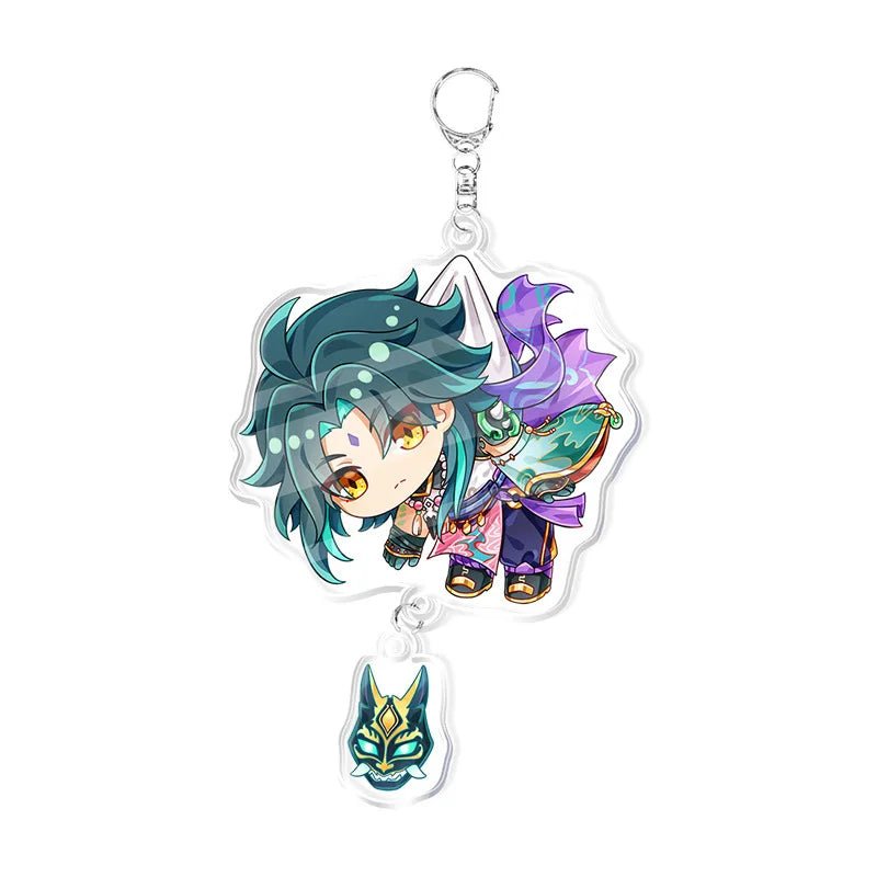 Genshin Impact Keychains Acrylic Figure School Bag Jewelry Keychian Metal Holder Key Ring - Maxwell shop