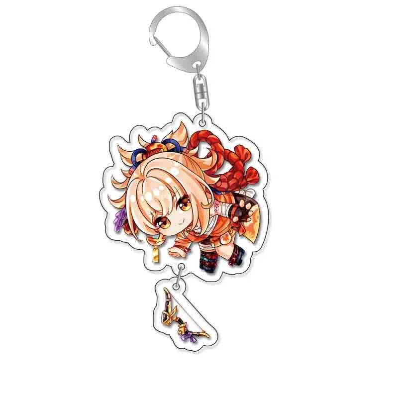 Genshin Impact Keychains Acrylic Figure School Bag Jewelry Keychian Metal Holder Key Ring - Maxwell shop