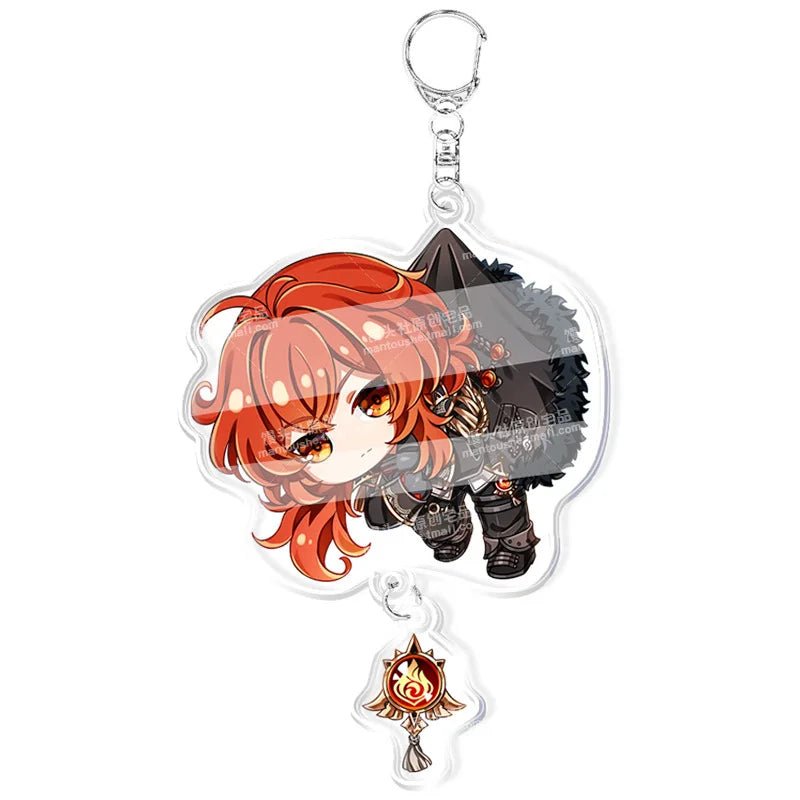 Genshin Impact Keychains Acrylic Figure School Bag Jewelry Keychian Metal Holder Key Ring - Maxwell shop