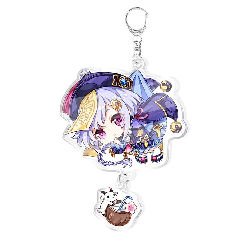 Genshin Impact Keychains Acrylic Figure School Bag Jewelry Keychian Metal Holder Key Ring - Maxwell shop