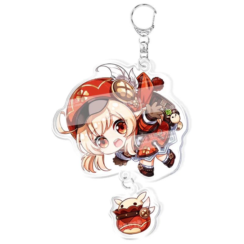 Genshin Impact Keychains Acrylic Figure School Bag Jewelry Keychian Metal Holder Key Ring - Maxwell shop