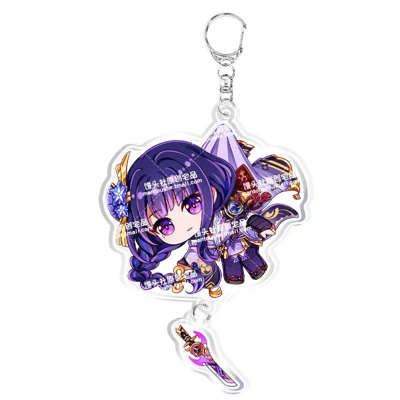 Genshin Impact Keychains Acrylic Figure School Bag Jewelry Keychian Metal Holder Key Ring - Maxwell shop
