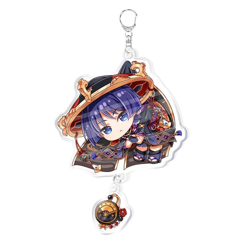 Genshin Impact Keychains Acrylic Figure School Bag Jewelry Keychian Metal Holder Key Ring - Maxwell shop