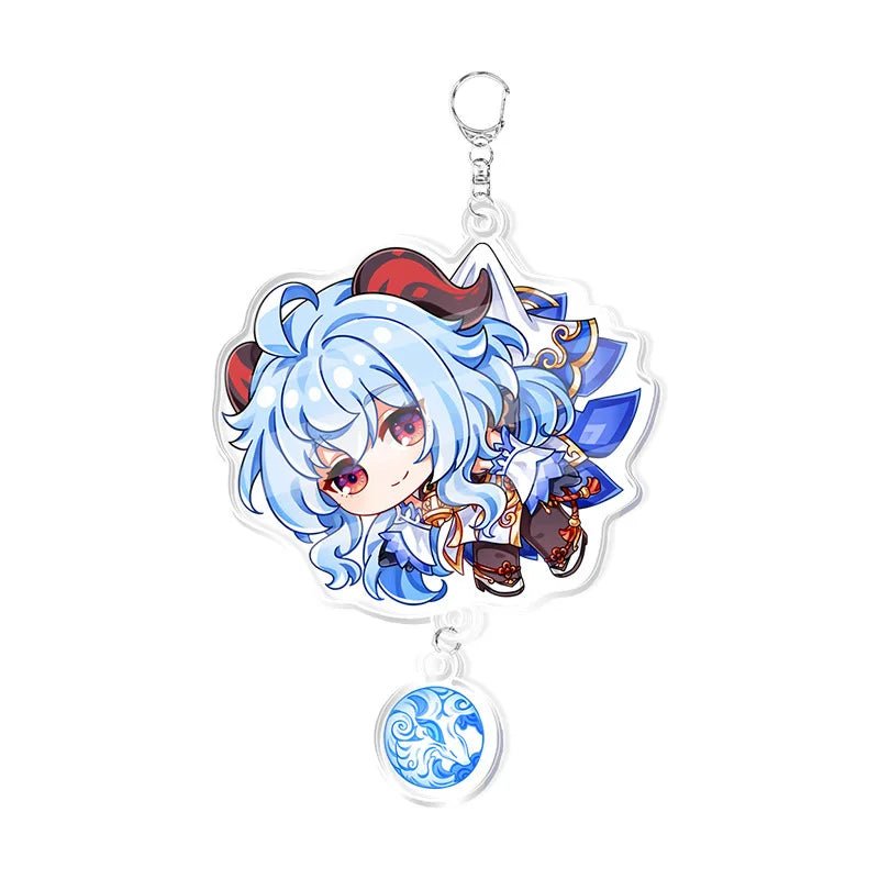Genshin Impact Keychains Acrylic Figure School Bag Jewelry Keychian Metal Holder Key Ring - Maxwell shop