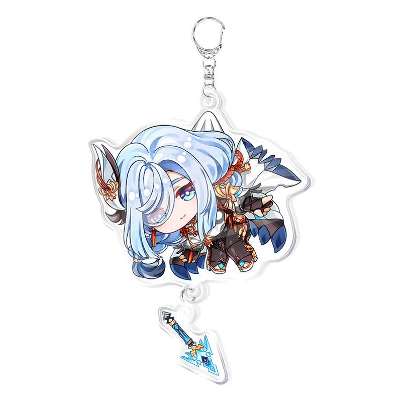 Genshin Impact Keychains Acrylic Figure School Bag Jewelry Keychian Metal Holder Key Ring - Maxwell shop
