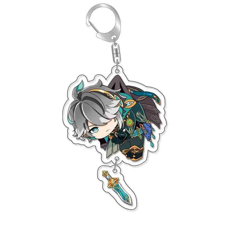 Genshin Impact Keychains Acrylic Figure School Bag Jewelry Keychian Metal Holder Key Ring - Maxwell shop