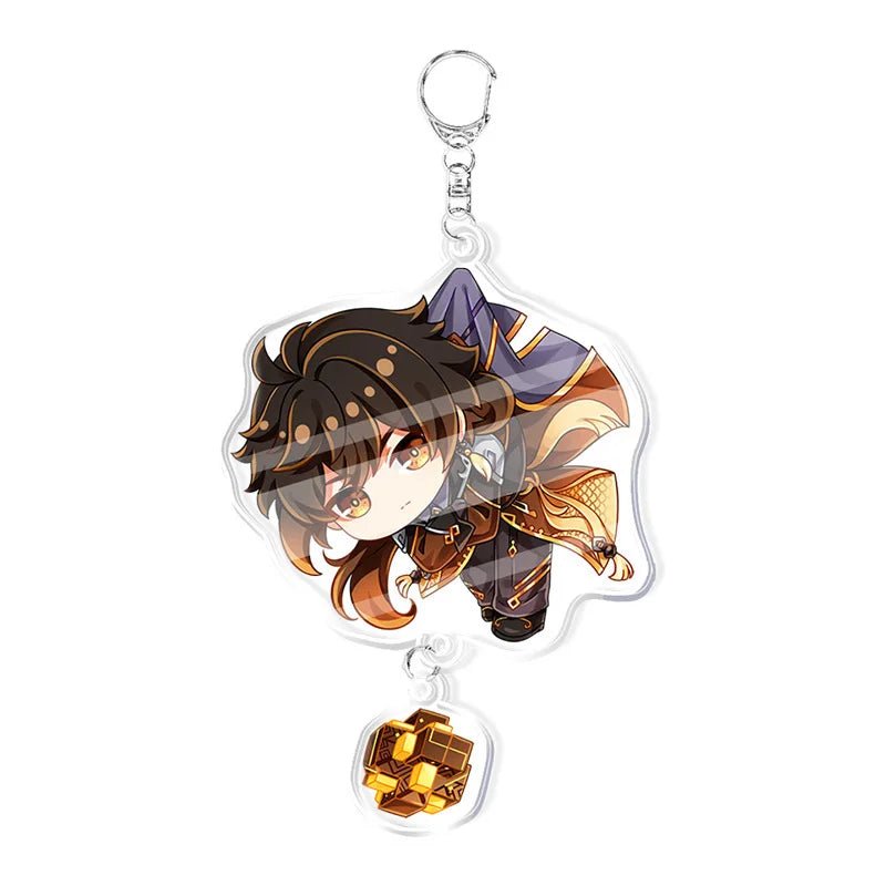 Genshin Impact Keychains Acrylic Figure School Bag Jewelry Keychian Metal Holder Key Ring - Maxwell shop