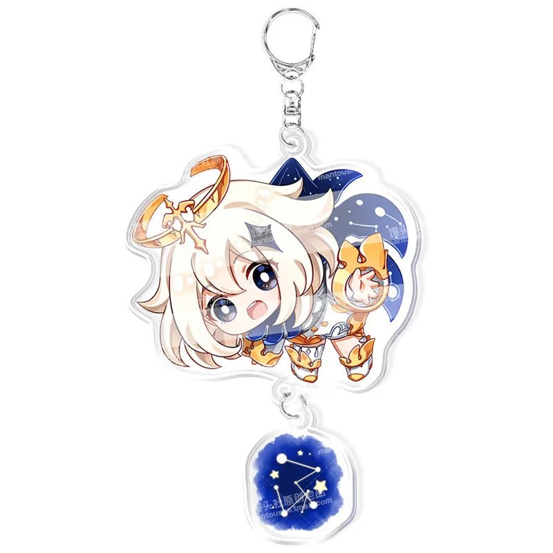 Genshin Impact Keychains Acrylic Figure School Bag Jewelry Keychian Metal Holder Key Ring - Maxwell shop