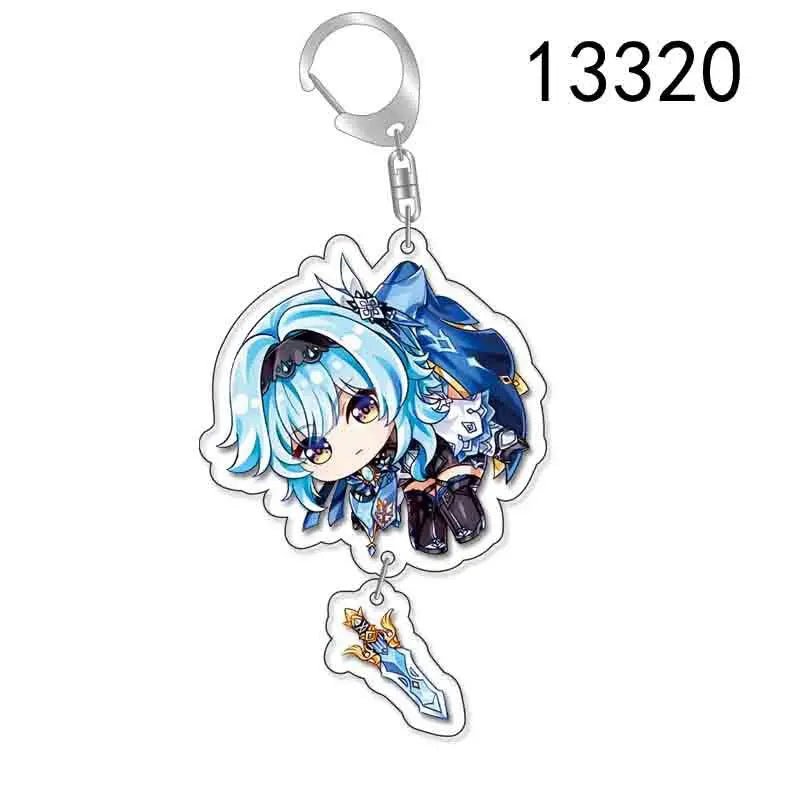 Genshin Impact Keychains Acrylic Figure School Bag Jewelry Keychian Metal Holder Key Ring - Maxwell shop