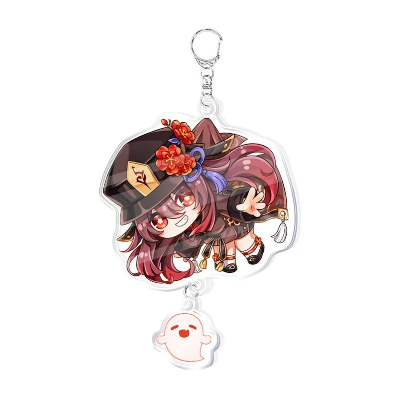 Genshin Impact Keychains Acrylic Figure School Bag Jewelry Keychian Metal Holder Key Ring - Maxwell shop