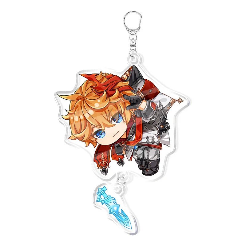 Genshin Impact Keychains Acrylic Figure School Bag Jewelry Keychian Metal Holder Key Ring - Maxwell shop