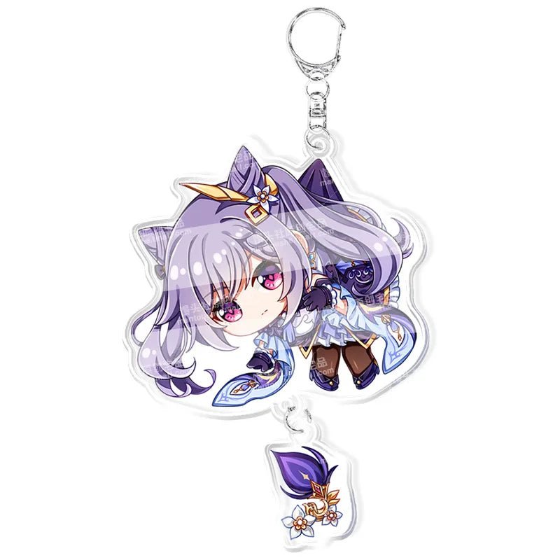 Genshin Impact Keychains Acrylic Figure School Bag Jewelry Keychian Metal Holder Key Ring - Maxwell shop
