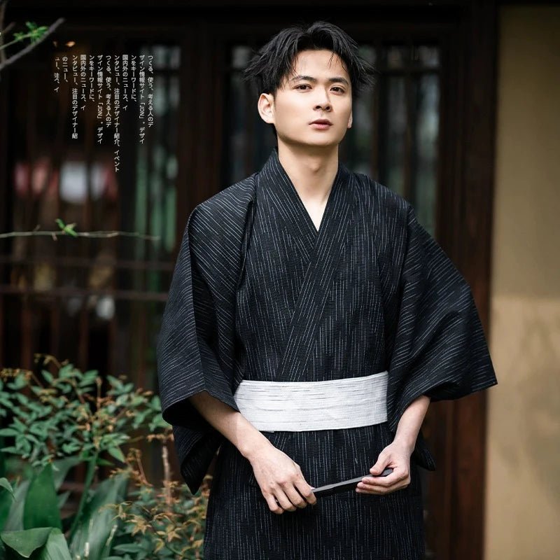 Japanese Traditional Samurai Kimono For Men Yukata Bathing Robe Hekoobi - Maxwell shop