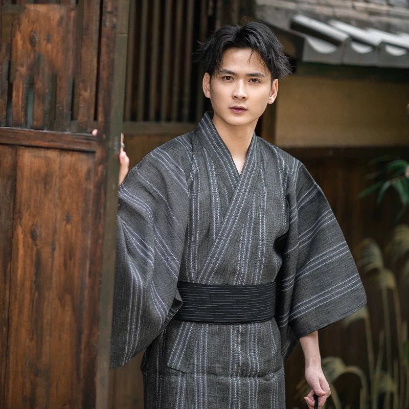 Japanese Traditional Samurai Kimono For Men Yukata Bathing Robe Hekoobi - Maxwell shop
