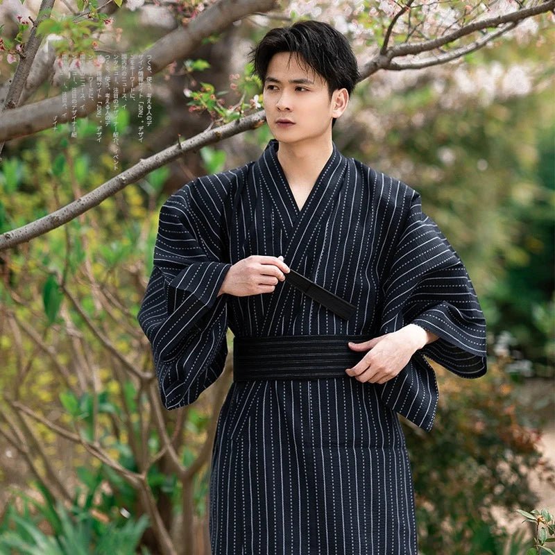 Japanese Traditional Samurai Kimono For Men Yukata Bathing Robe Hekoobi - Maxwell shop