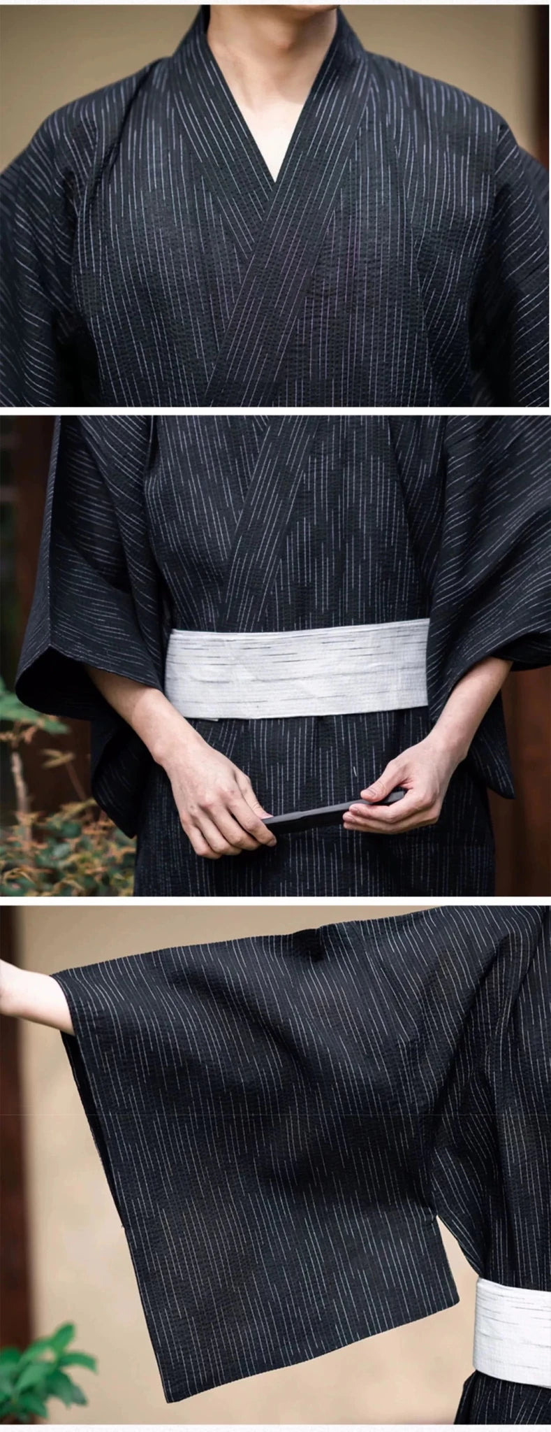 Japanese Traditional Samurai Kimono For Men Yukata Bathing Robe Hekoobi - Maxwell shop