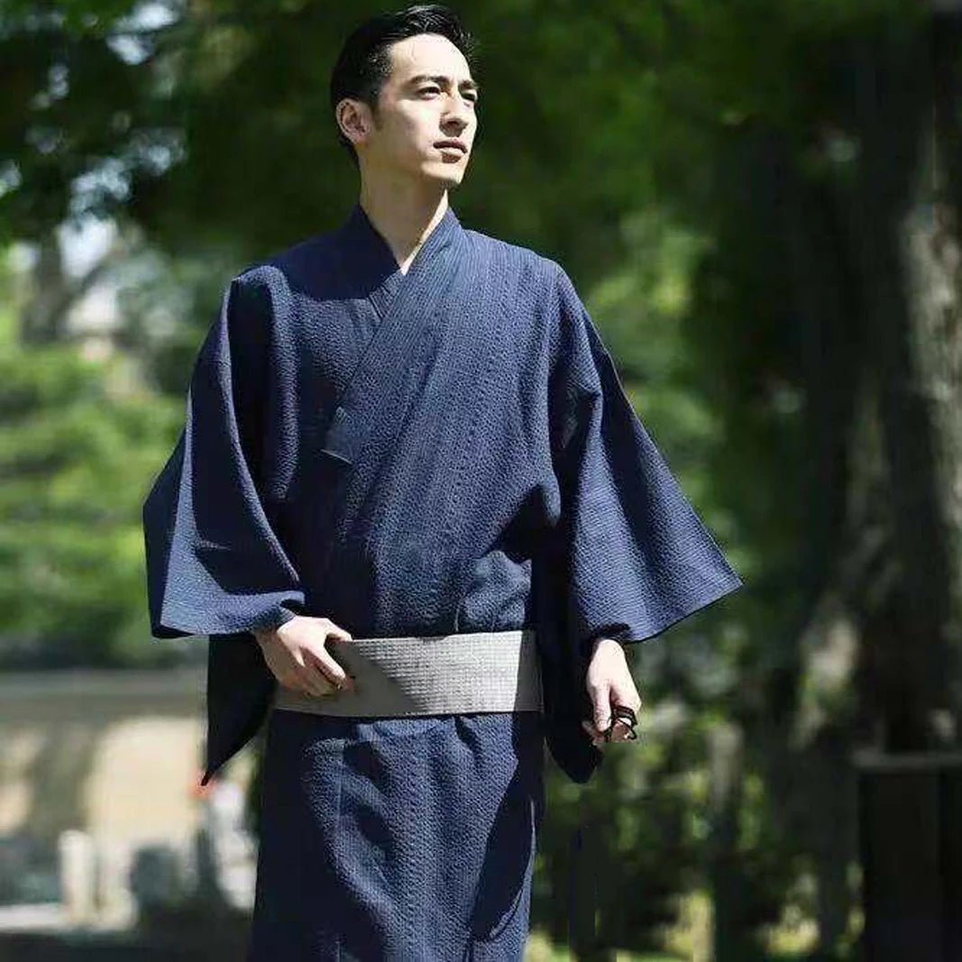 Japanese Traditional Samurai Kimono For Men Yukata Bathing Robe Hekoobi - Maxwell shop